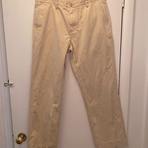 Men’s Beige VINEYARD VINES Island Pants Flat Front Chino Khakis Size 35 x 32